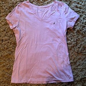 Nautica Lavender V-Neck Short Sleeve Tee